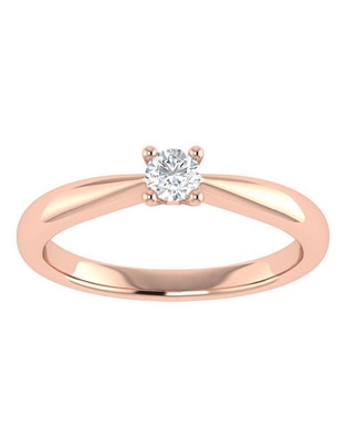 Argolla de oro rosa 14 k diamante Argolla de oro rosa 14 k diamante