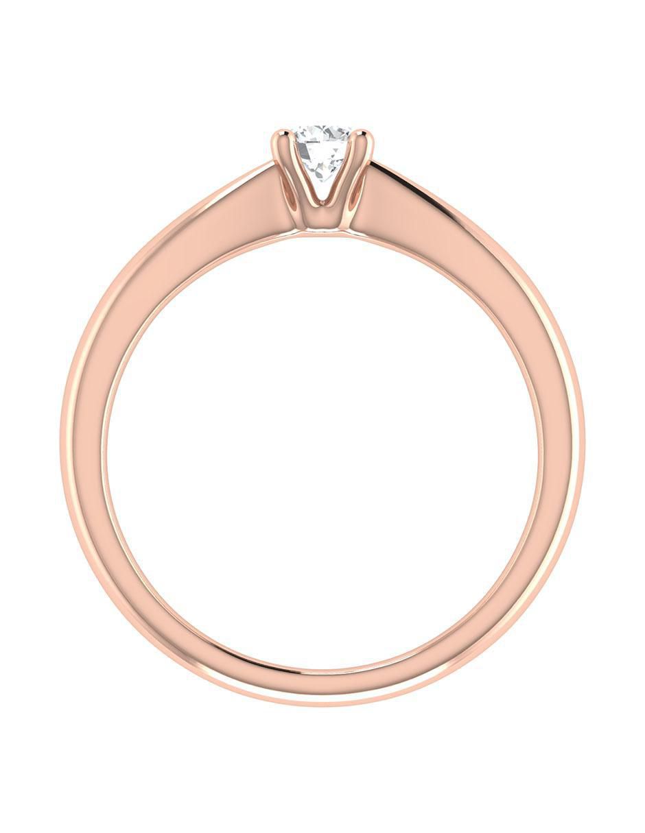 Argolla de oro rosa 14 k diamante 3