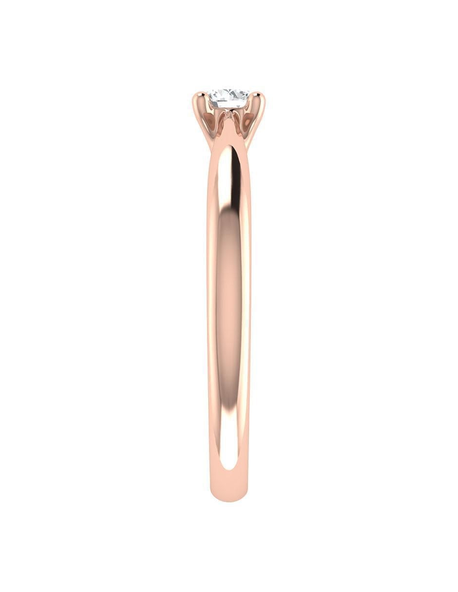 Argolla de oro rosa 14 k diamante 2