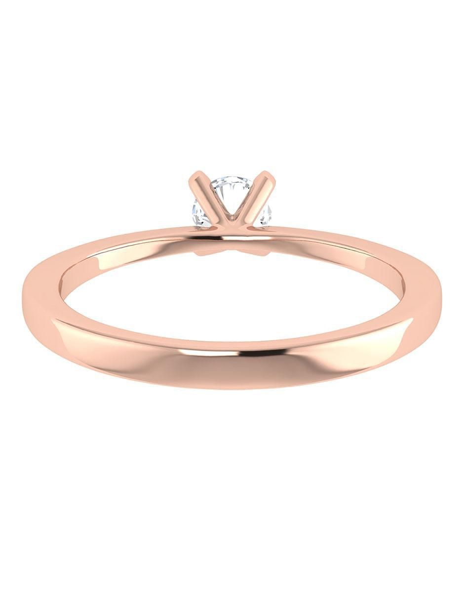 Argolla de oro rosa 14 k diamante