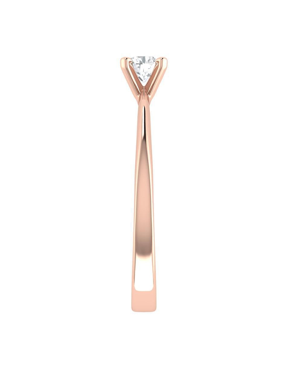 Argolla de oro rosa 14 k diamante 6