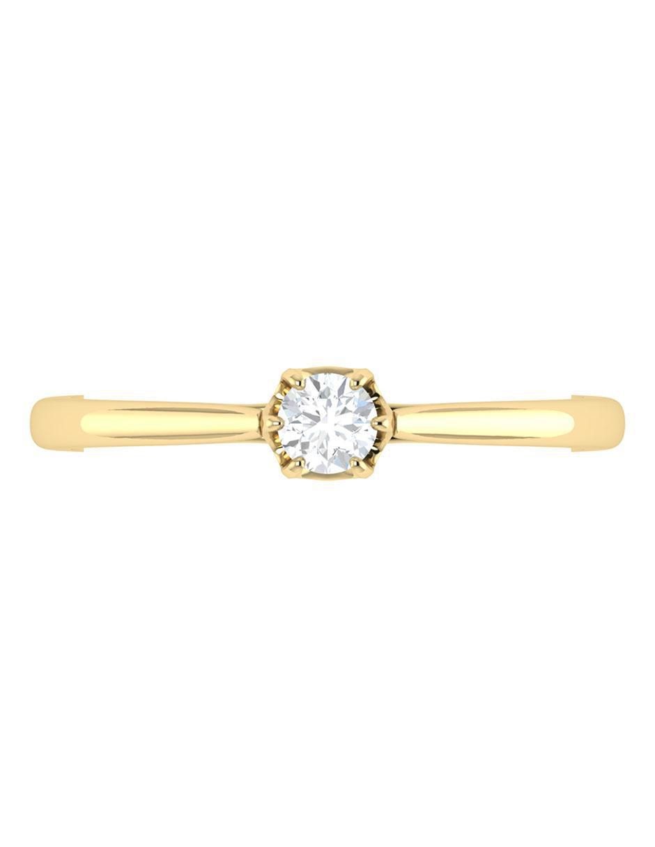 Argolla de oro 14 k diamante 4