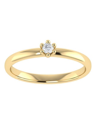 Argolla de oro 14 k diamante