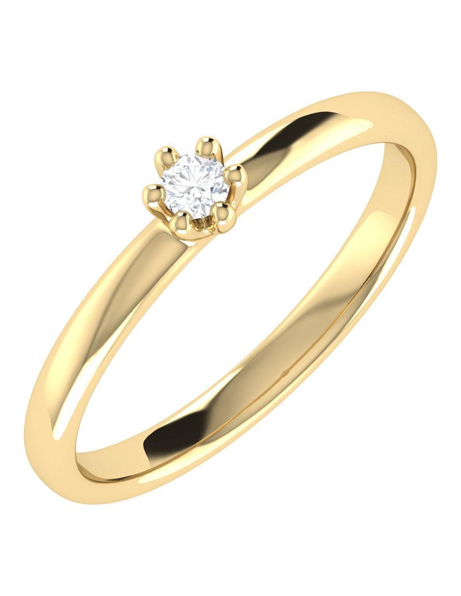 Argolla de oro 14 k diamante 5