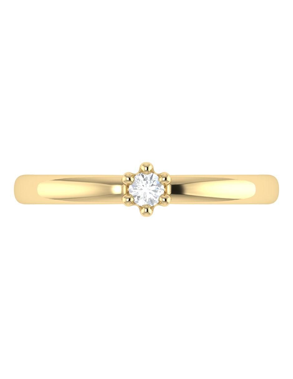 Argolla de oro 14 k diamante 4