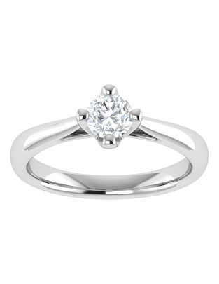 Argolla de oro blanco 14 k diamante