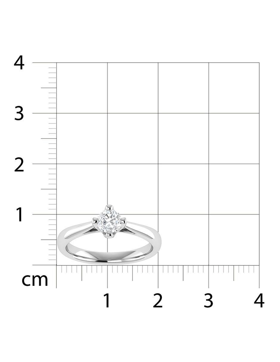 Argolla de oro blanco 14 k diamante 6