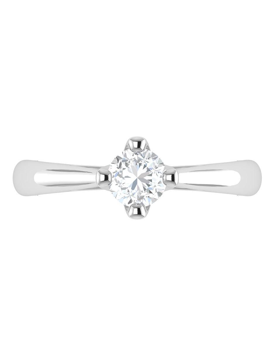 Argolla de oro blanco 14 k diamante