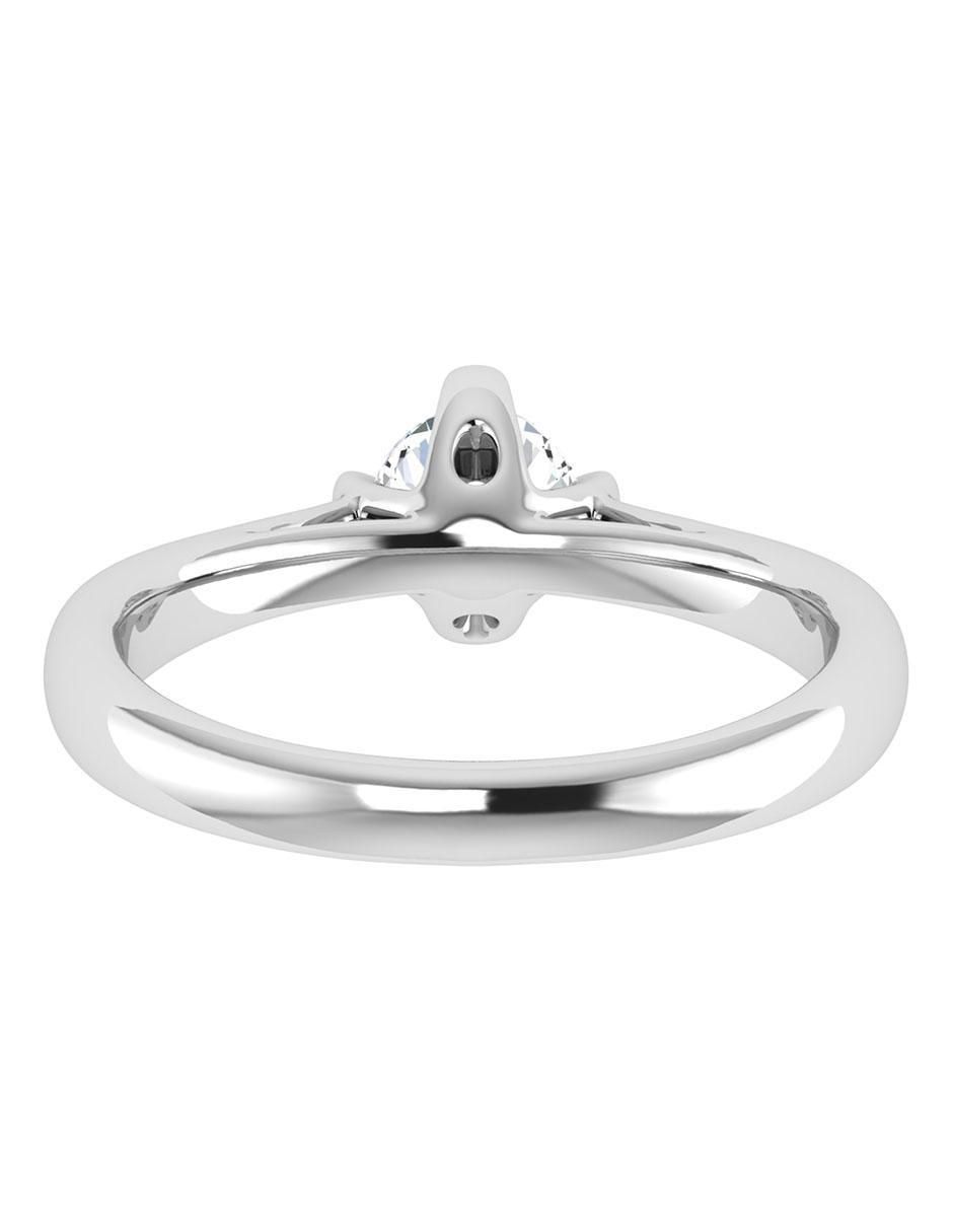 Argolla de oro blanco 14 k diamante