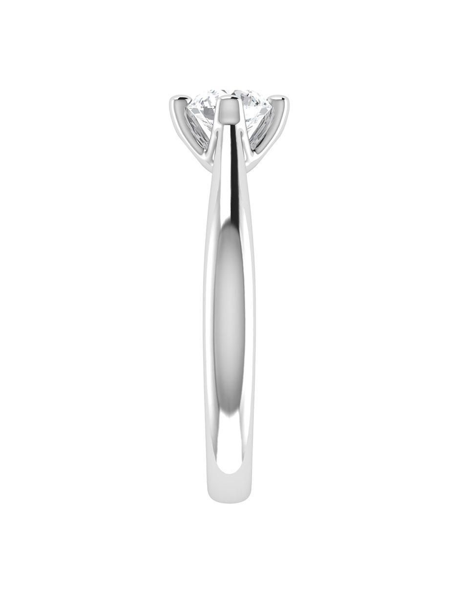 Argolla de oro blanco 14 k diamante