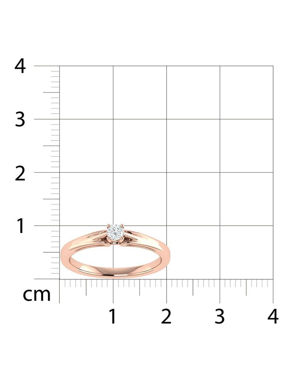 Argolla de oro rosa 14 k diamante 6