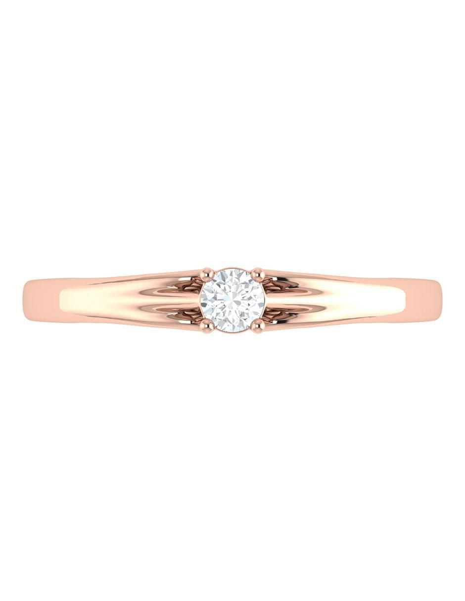 Argolla de oro rosa 14 k diamante 4