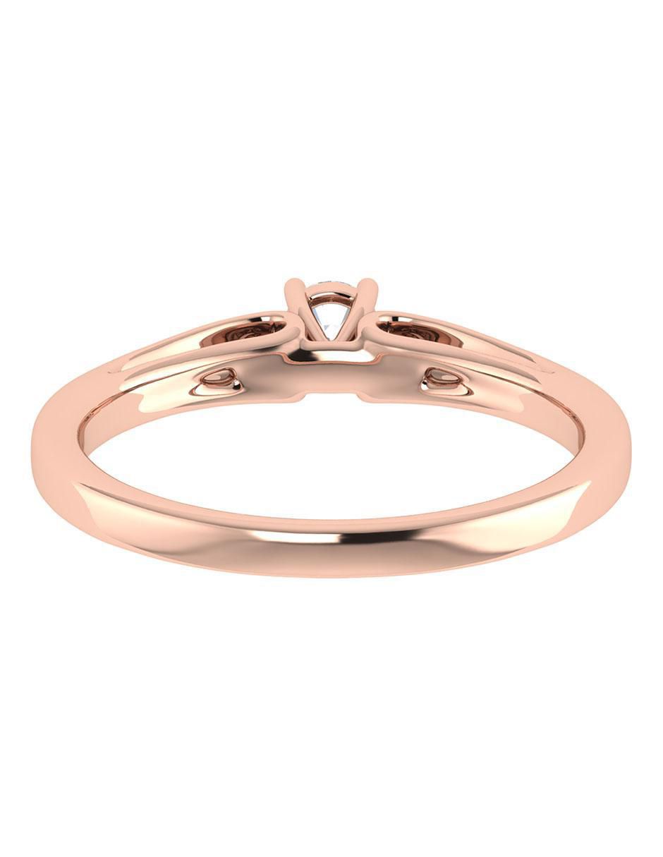 Argolla de oro rosa 14 k diamante 3