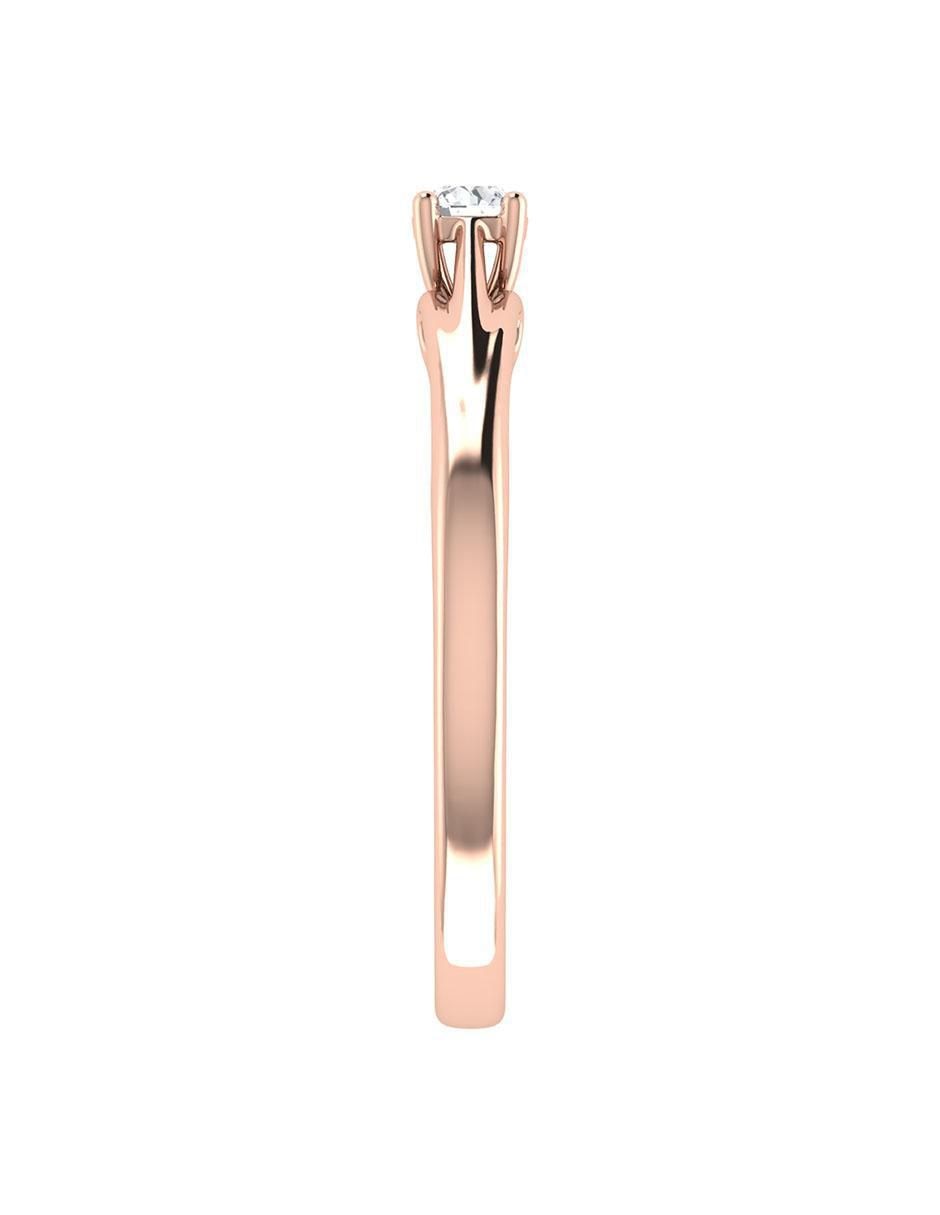 Argolla de oro rosa 14 k diamante 2