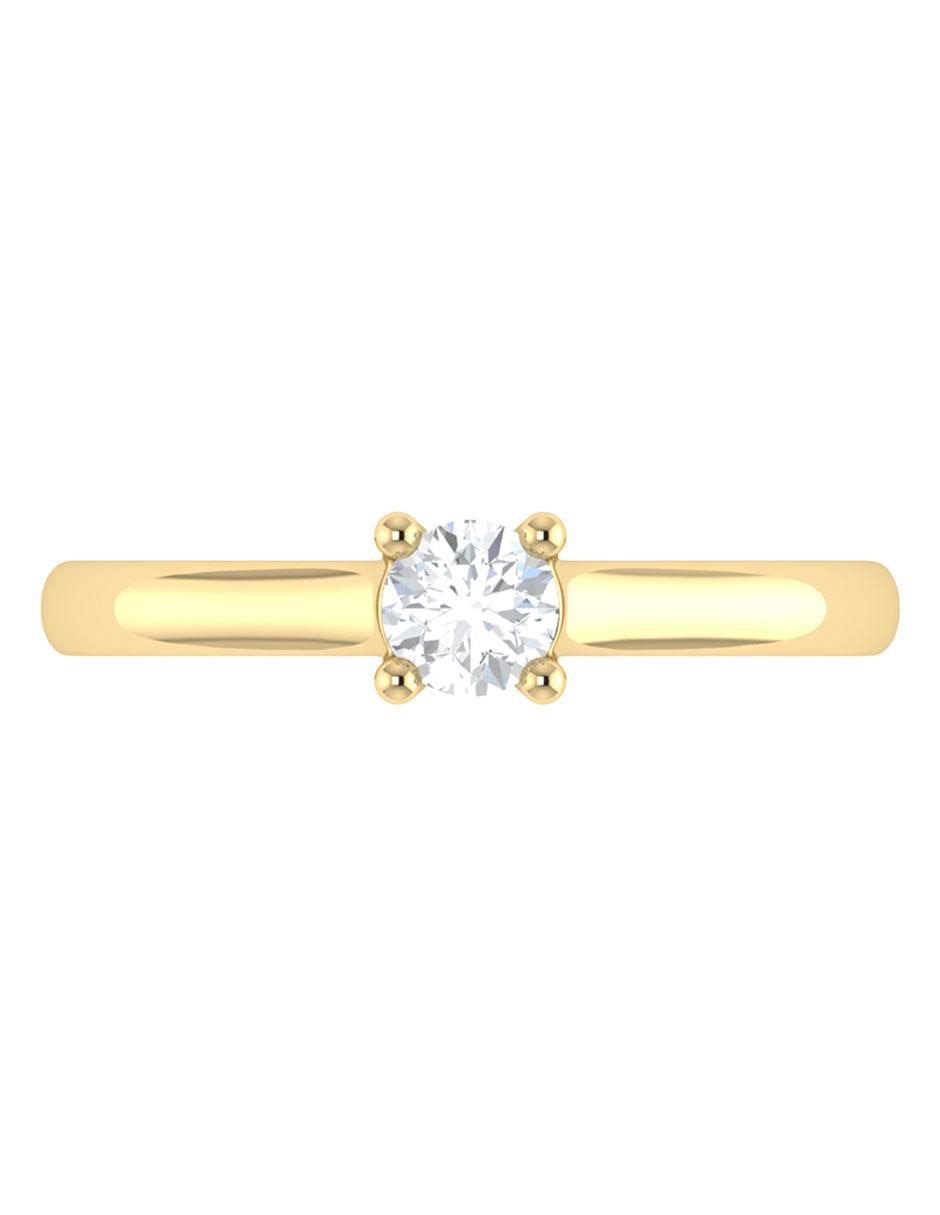 Argolla de oro 14 k diamante 4