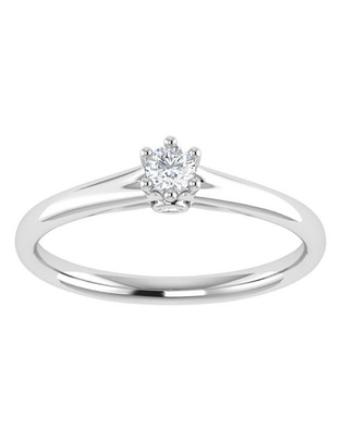 Argolla de oro blanco 14 k diamante Argolla de oro blanco 14 k diamante