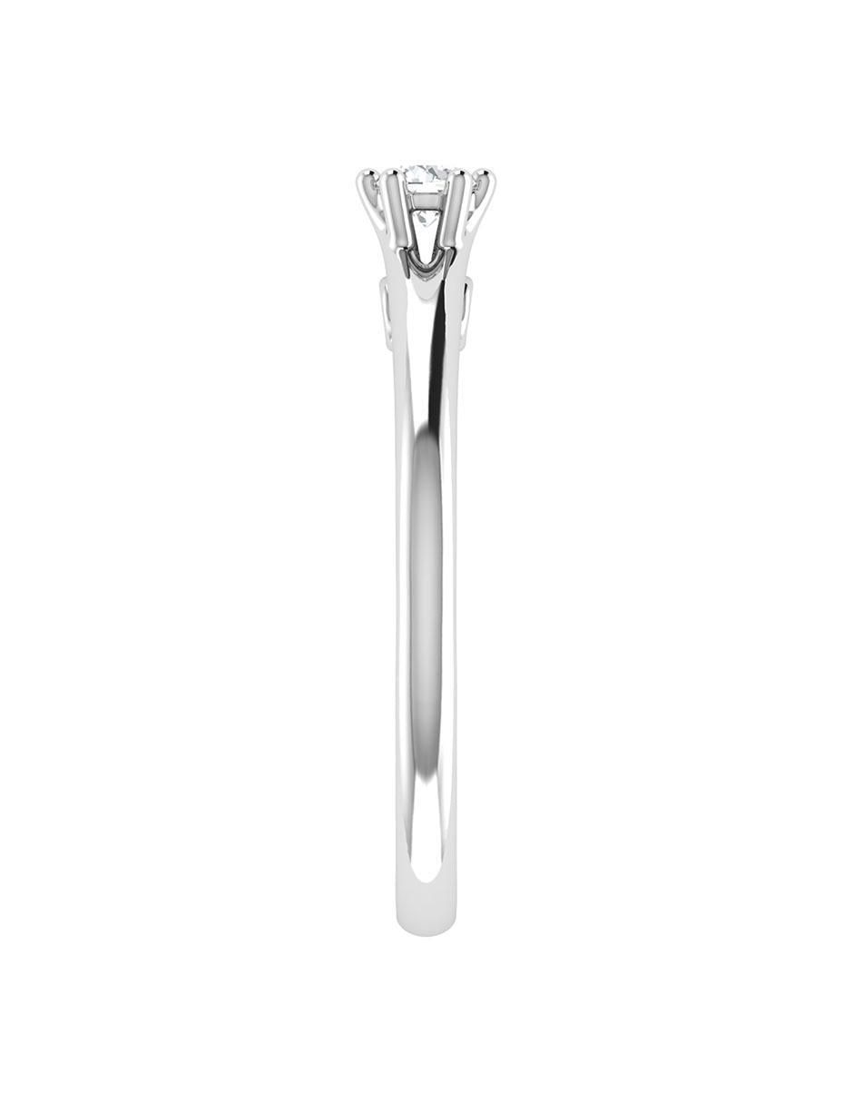 Argolla de oro blanco 14 k diamante 2