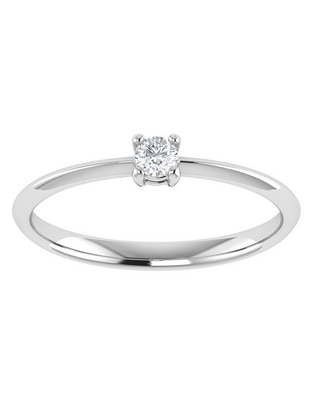 Argolla de oro blanco 14 k diamante