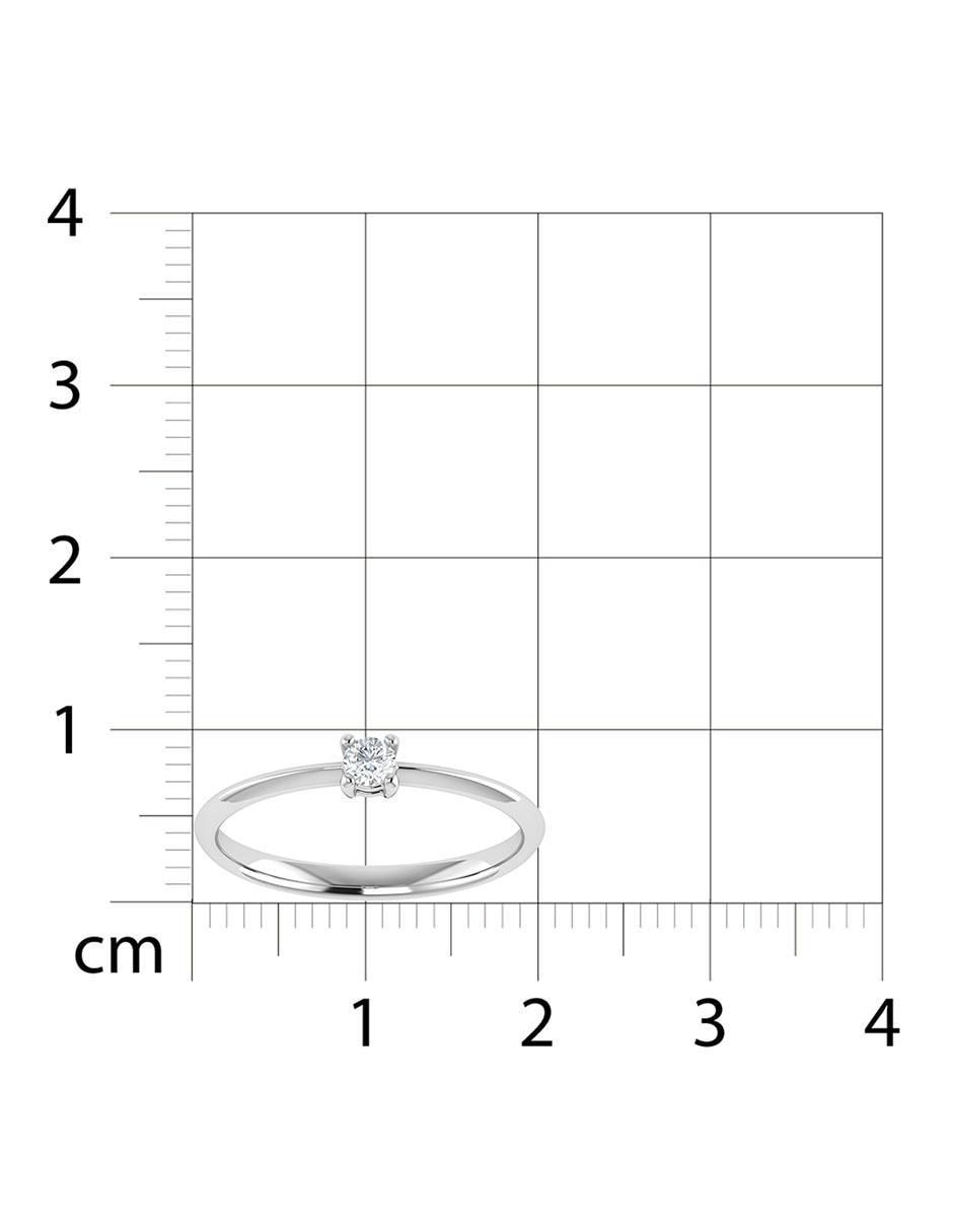 Argolla de oro blanco 14 k diamante 6