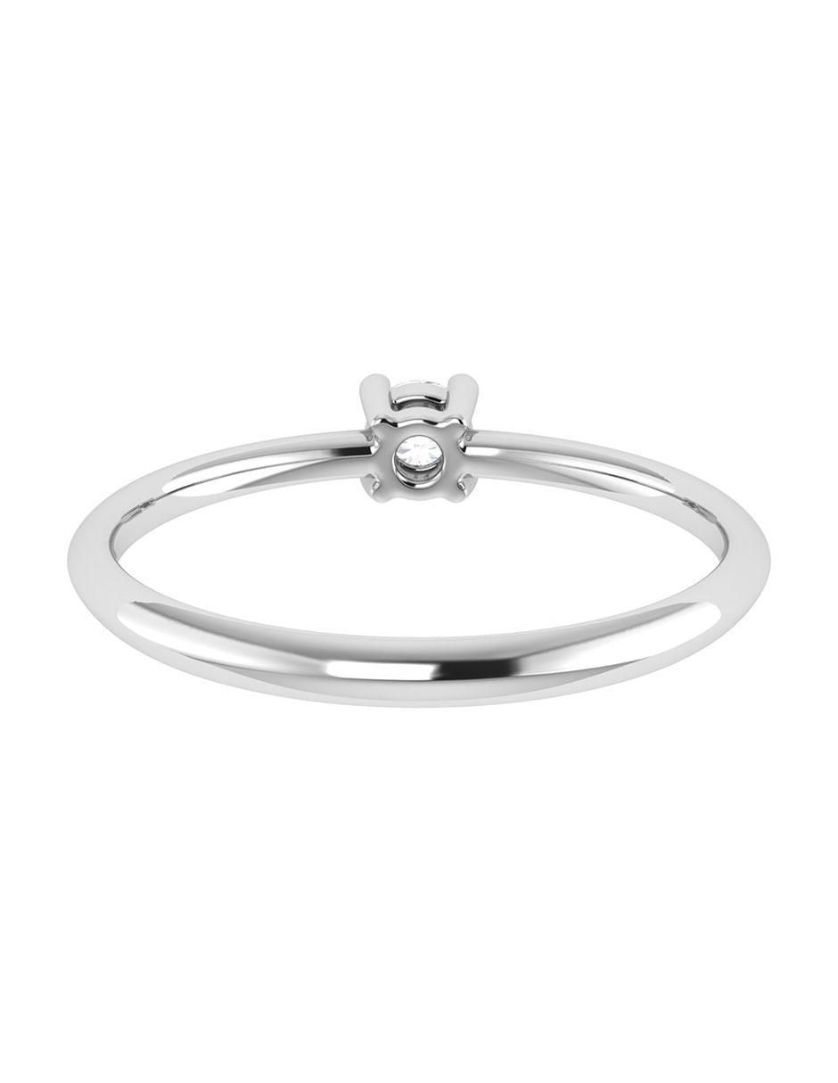 Argolla de oro blanco 14 k diamante