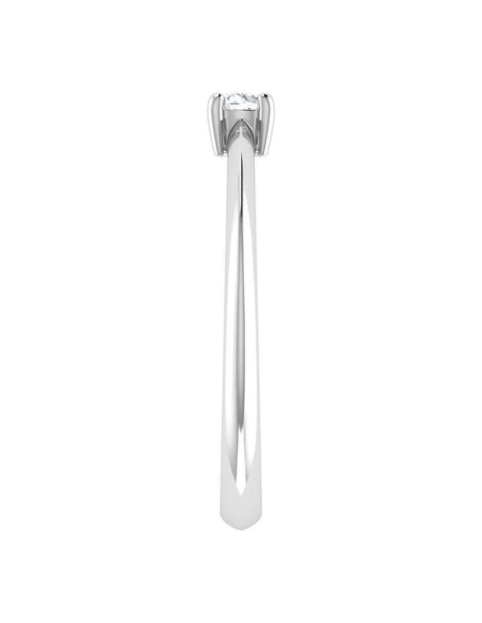 Argolla de oro blanco 14 k diamante