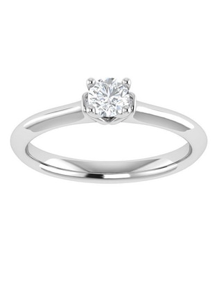 Argolla de oro blanco 14 k diamante