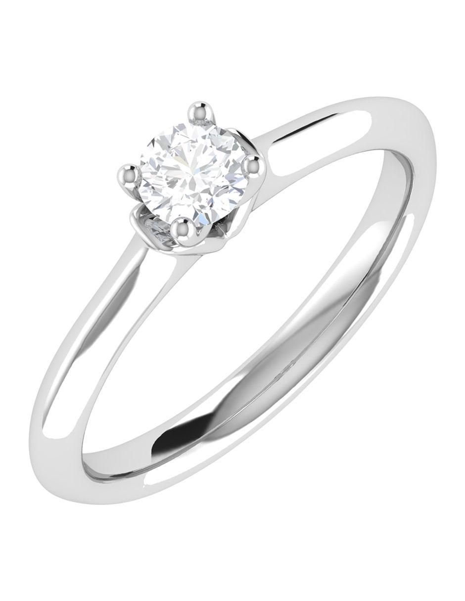 Argolla de oro blanco 14 k diamante 5
