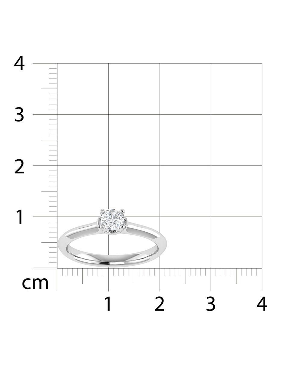 Argolla de oro blanco 14 k diamante 6