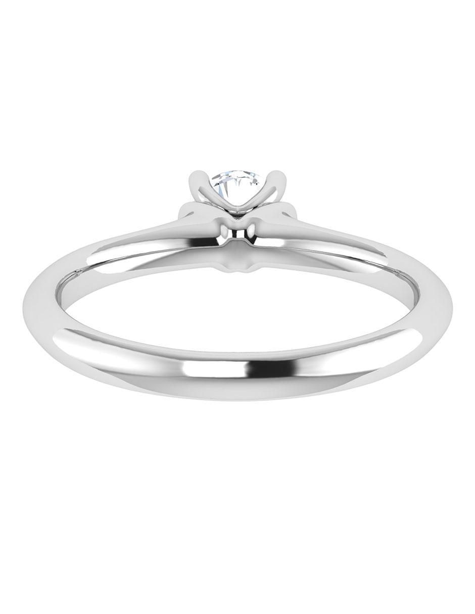 Argolla de oro blanco 14 k diamante