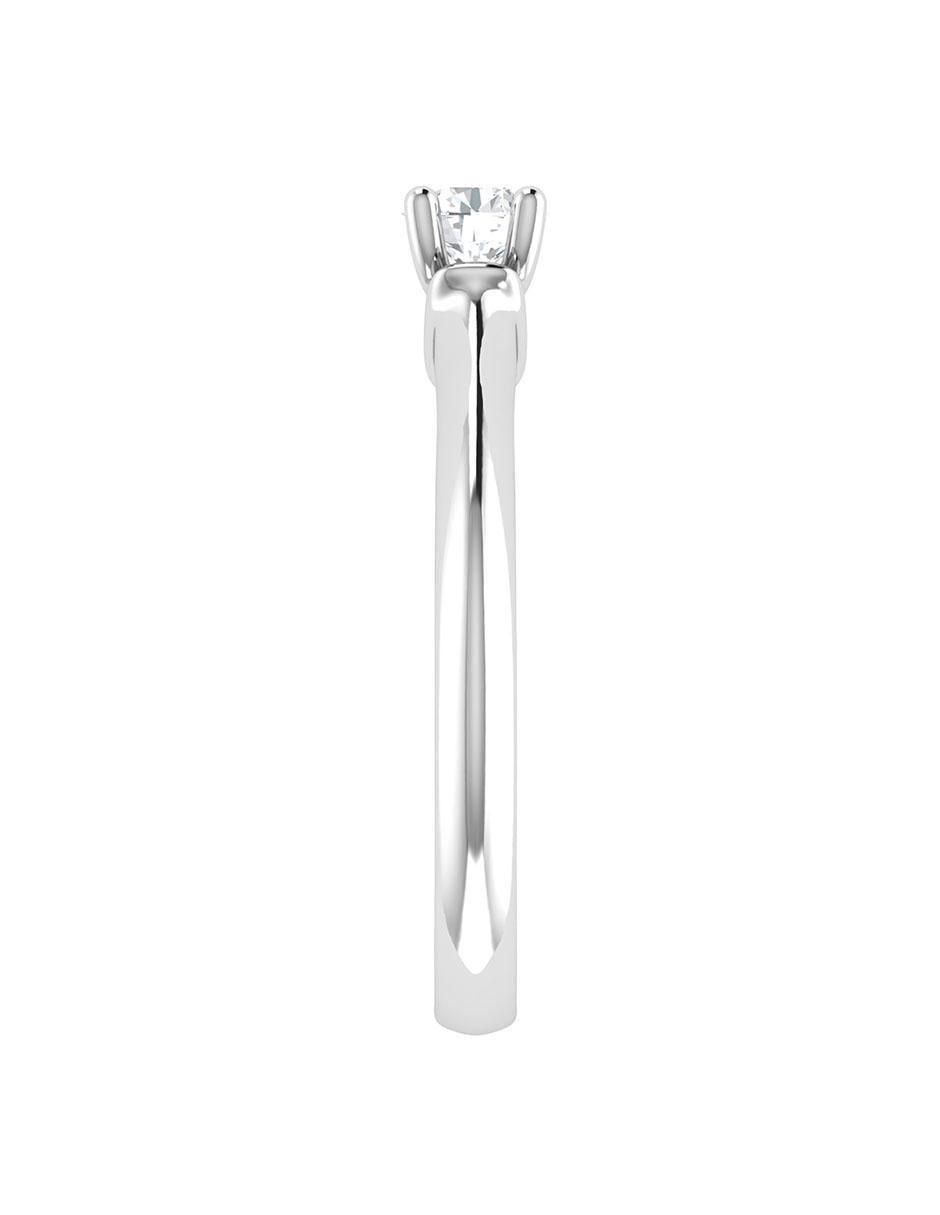 Argolla de oro blanco 14 k diamante