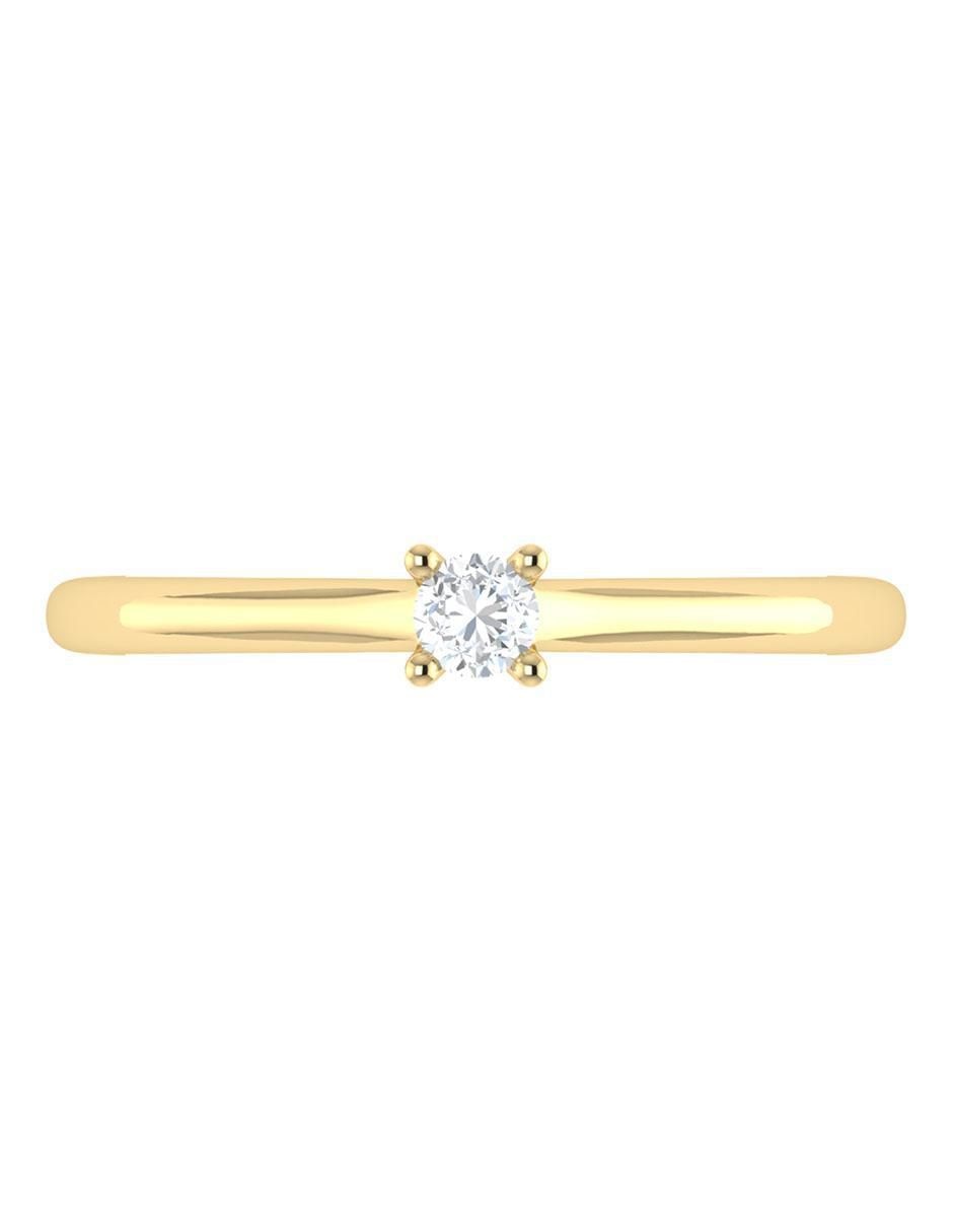 Argolla de oro 14 k diamante 4