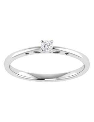 Argolla de oro blanco 14 k diamante Argolla de oro blanco 14 k diamante