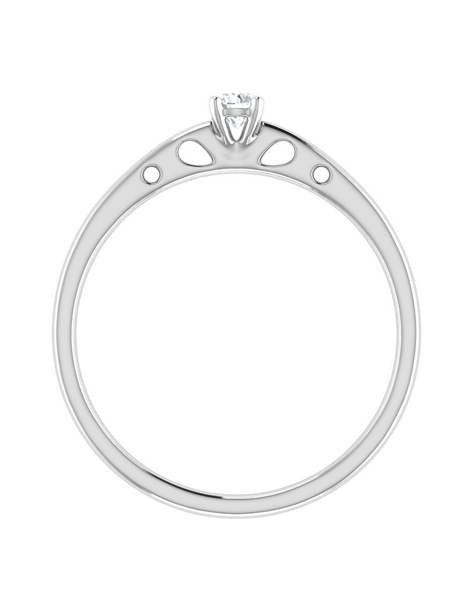 Argolla de oro blanco 14 k diamante 4