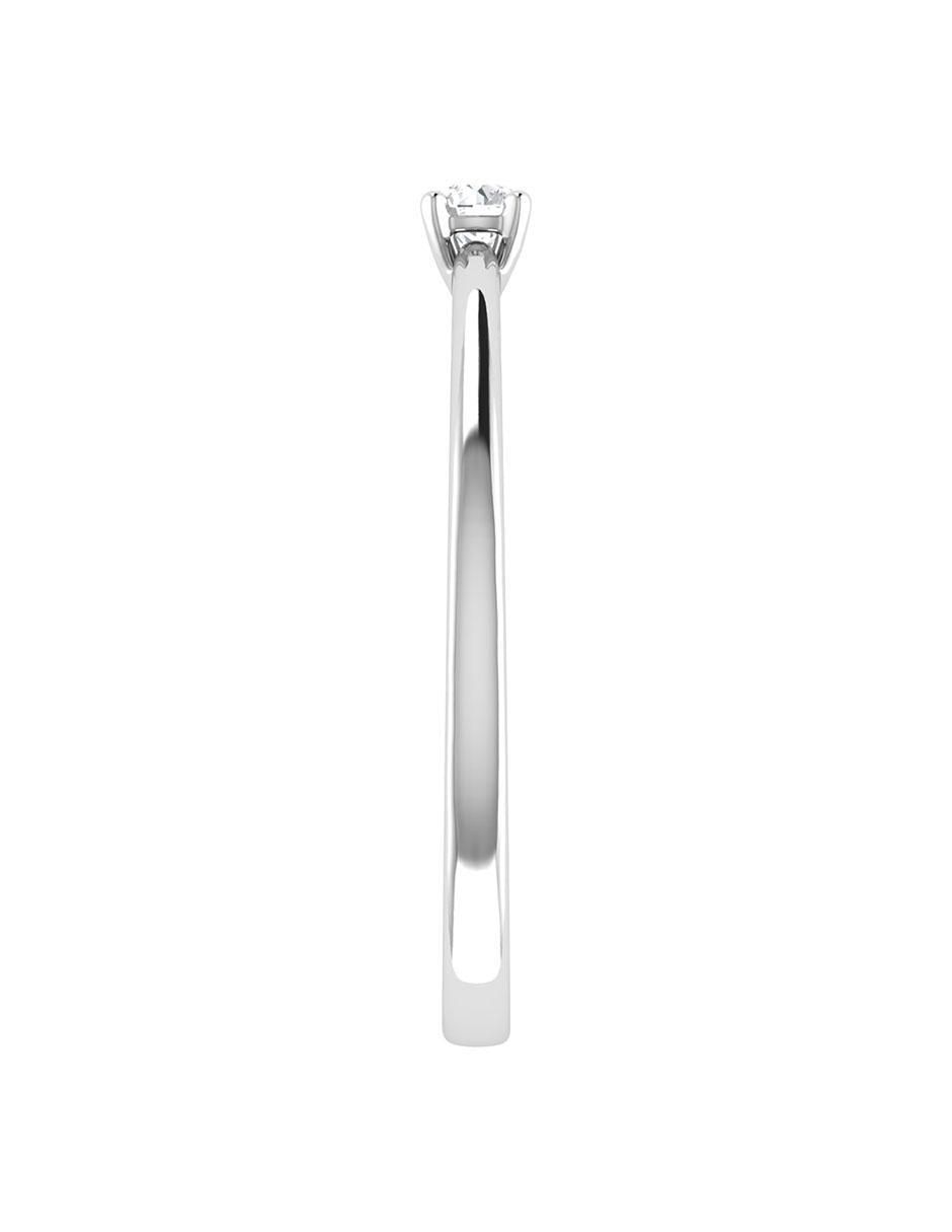 Argolla de oro blanco 14 k diamante 5