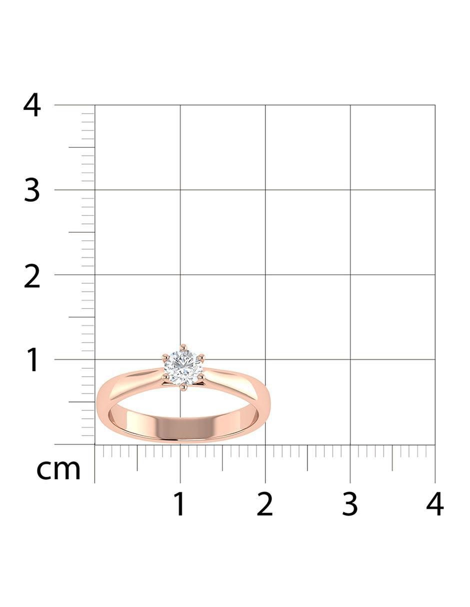 Argolla de oro rosa 14 k diamante 6