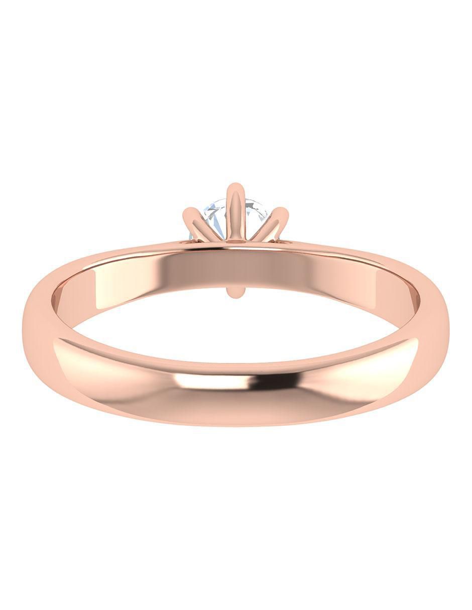 Argolla de oro rosa 14 k diamante 3