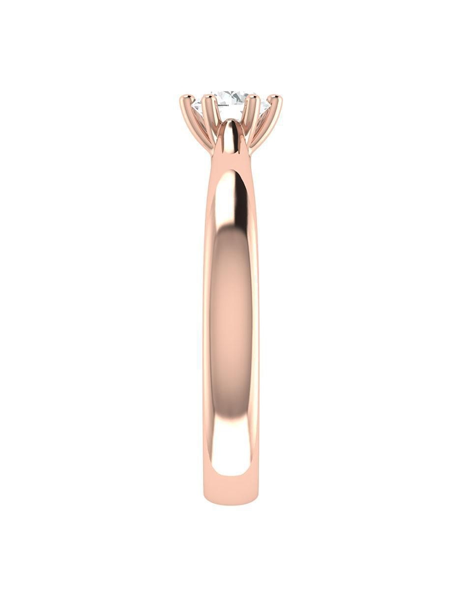 Argolla de oro rosa 14 k diamante 2