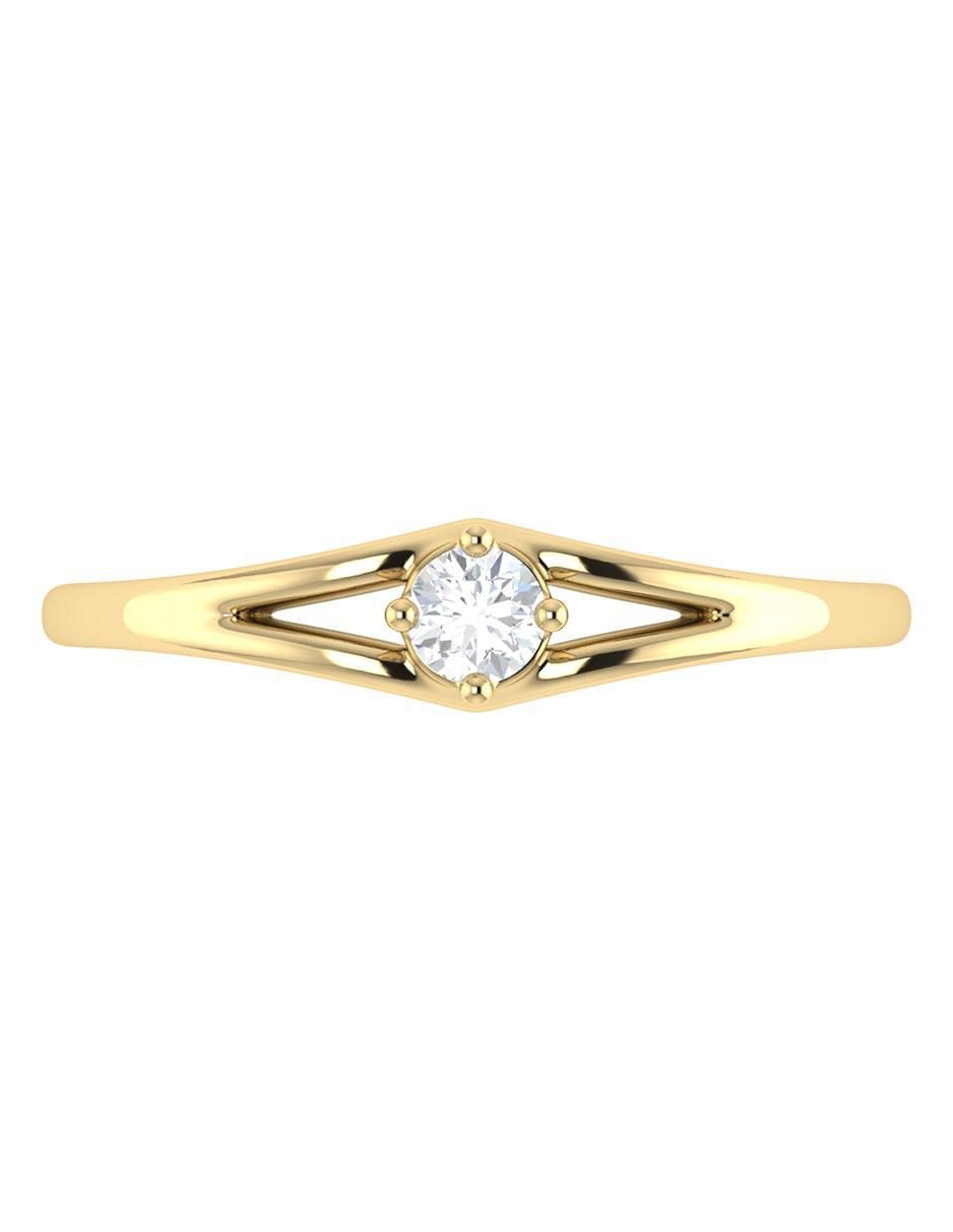 Argolla de oro 14 k diamante 4