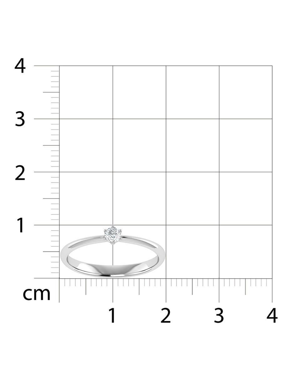 Argolla de oro blanco 14 k diamante 6
