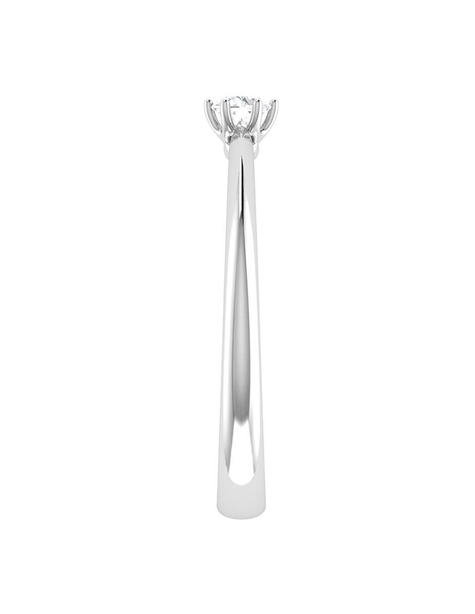 Argolla de oro blanco 14 k diamante 2