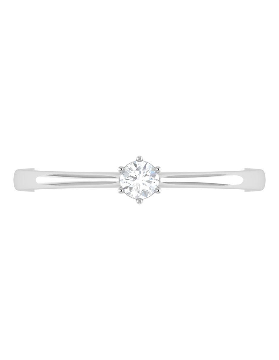 Argolla de oro blanco 14 k diamante 4