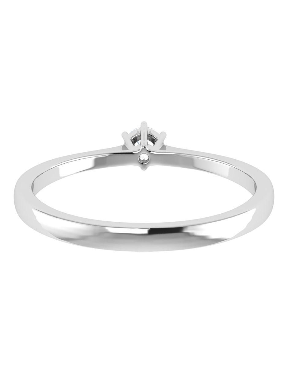 Argolla de oro blanco 14 k diamante 3