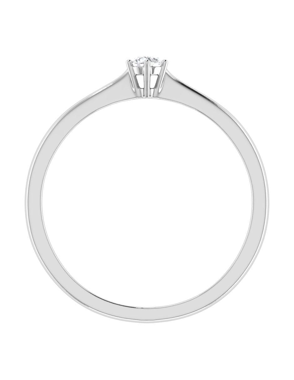 Argolla de oro blanco 14 k diamante 2