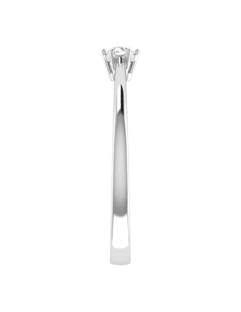 Argolla de oro blanco 14 k diamante 6