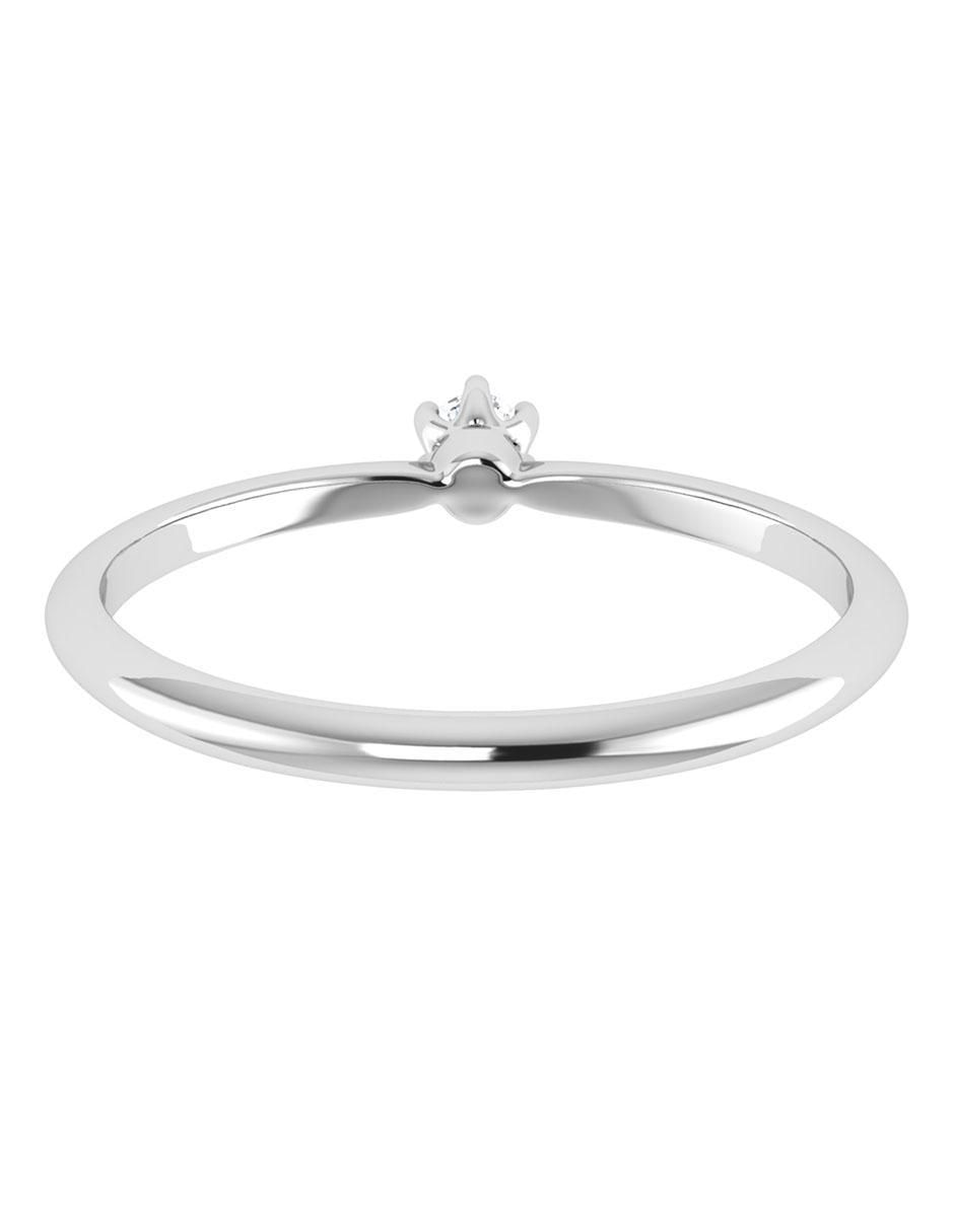 Argolla de oro blanco 14 k diamante