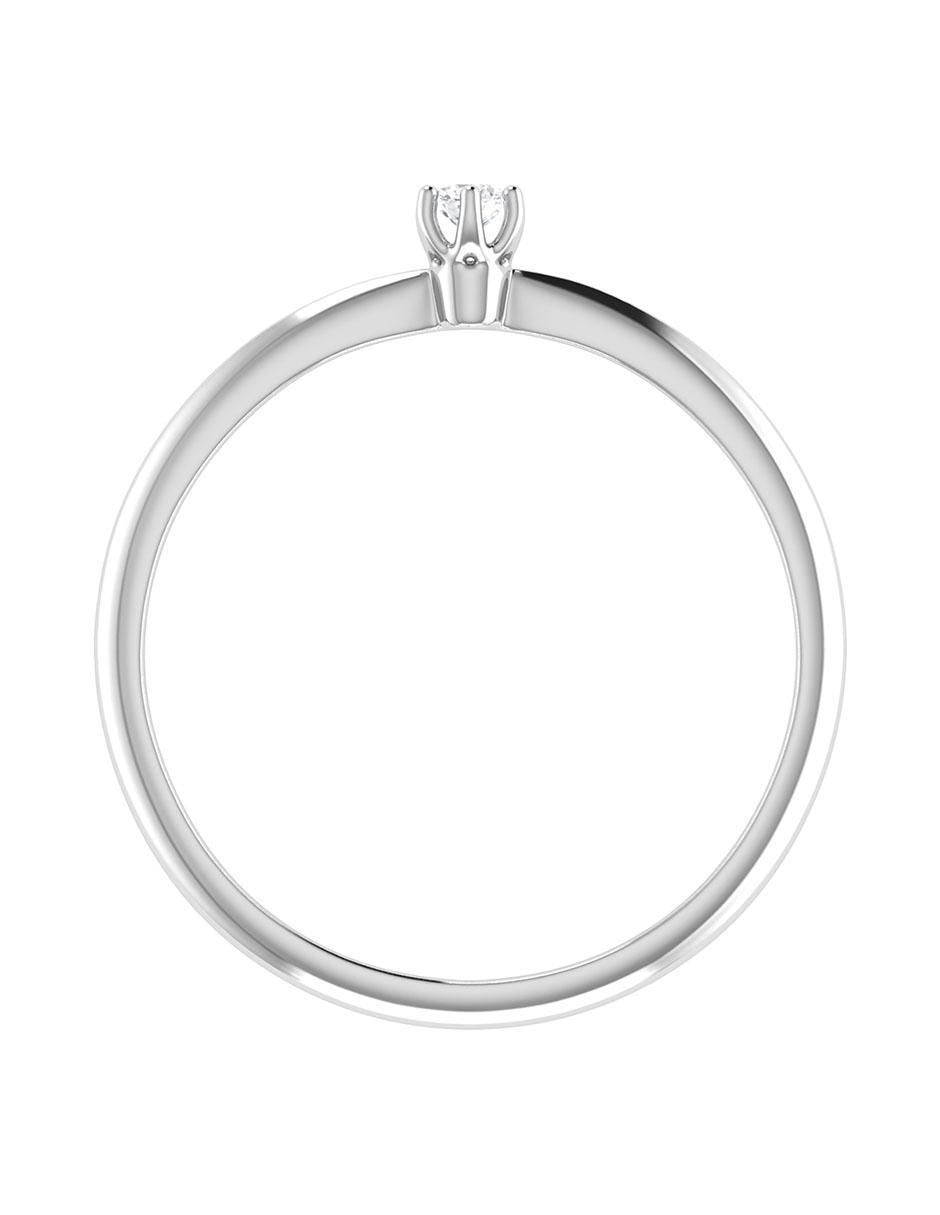 Argolla de oro blanco 14 k diamante