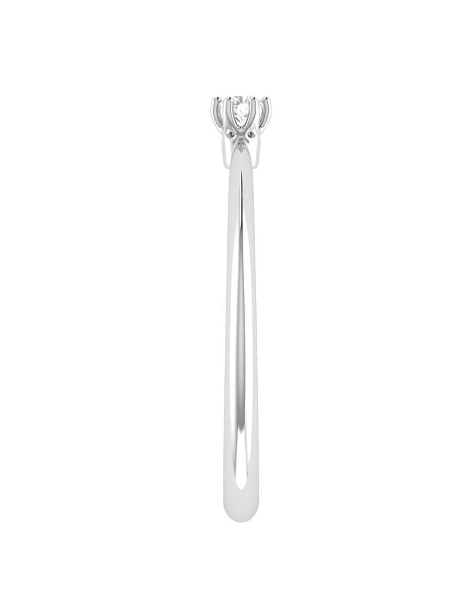 Argolla de oro blanco 14 k diamante