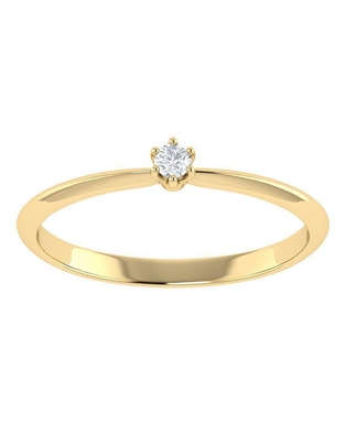 Argolla de oro rosa 14 k diamante