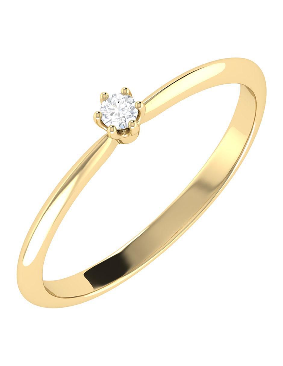 Argolla de oro rosa 14 k diamante 5
