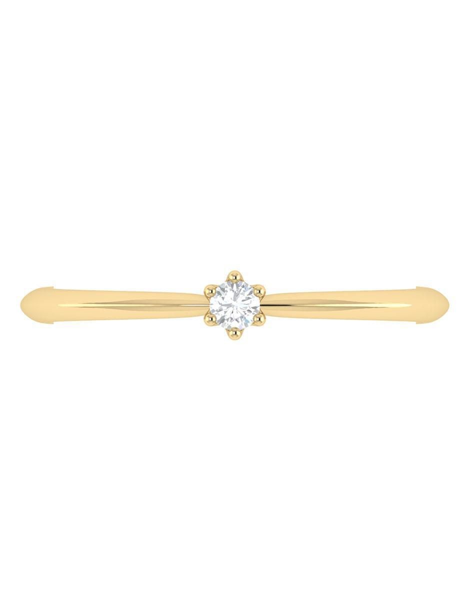 Argolla de oro rosa 14 k diamante